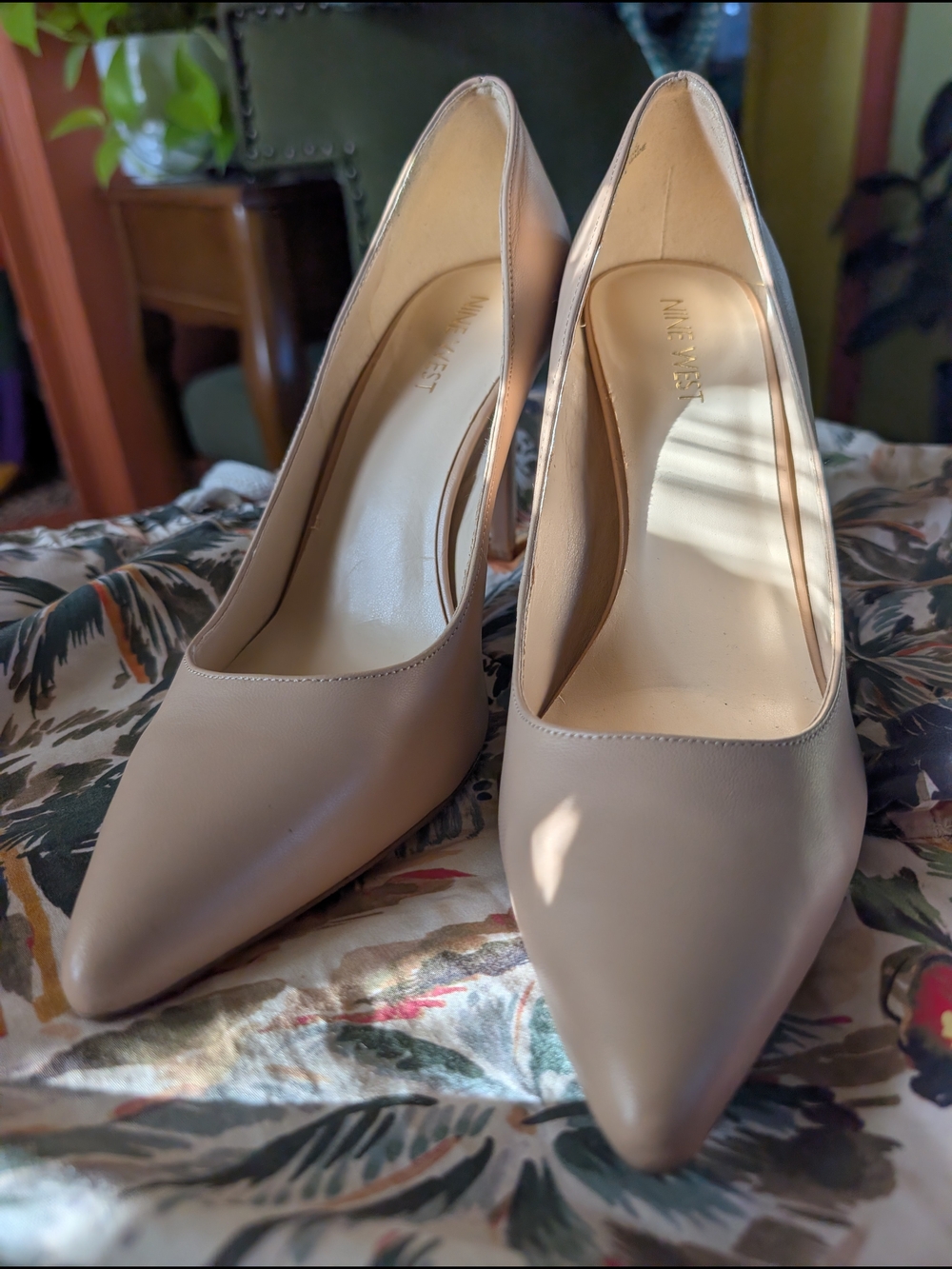 Nine West Nude Pointed-Toe High Heels